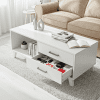 Charlie CoffeeTable (White)-Drawer