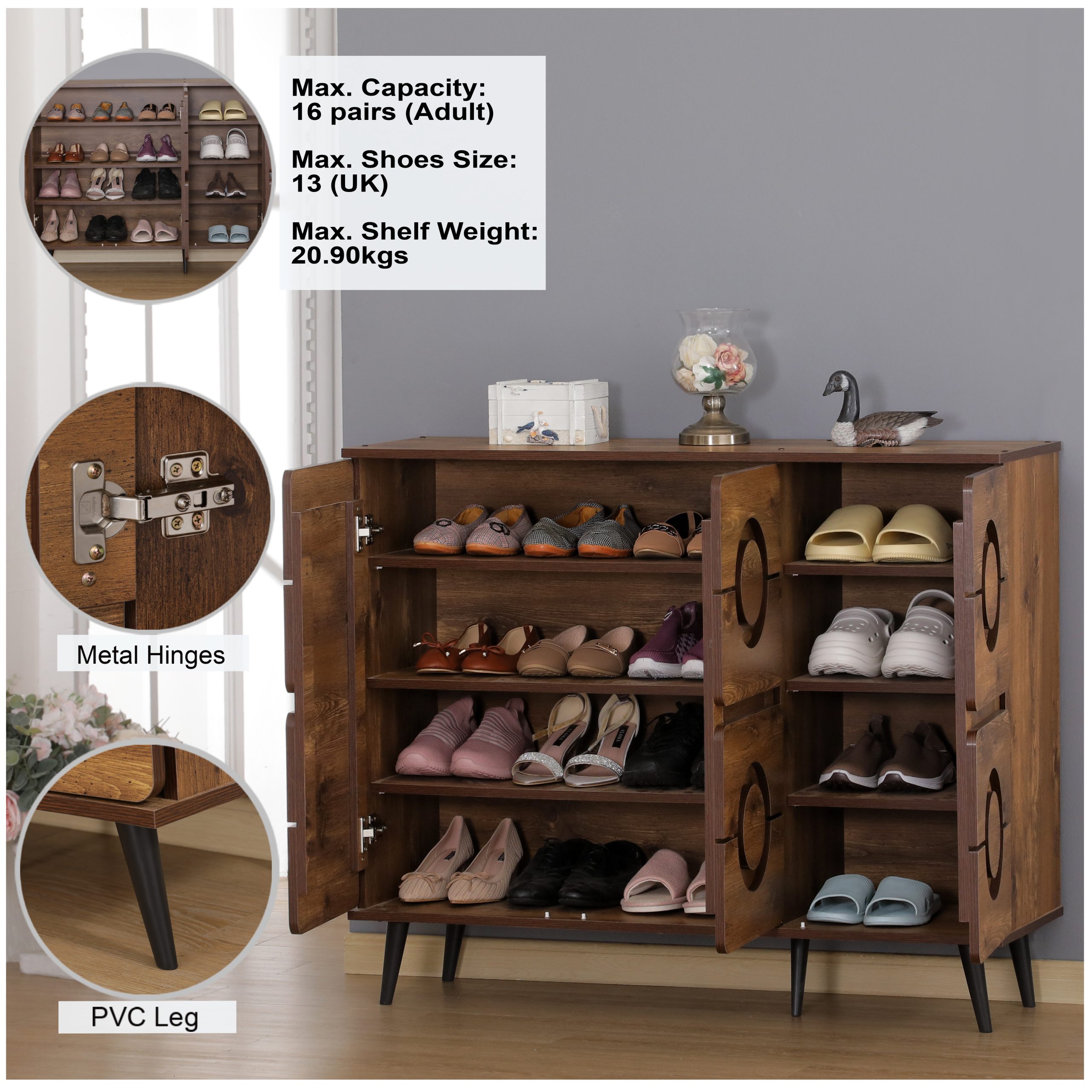 Ryan 3 Doors Shoes Cabinet-Infographic