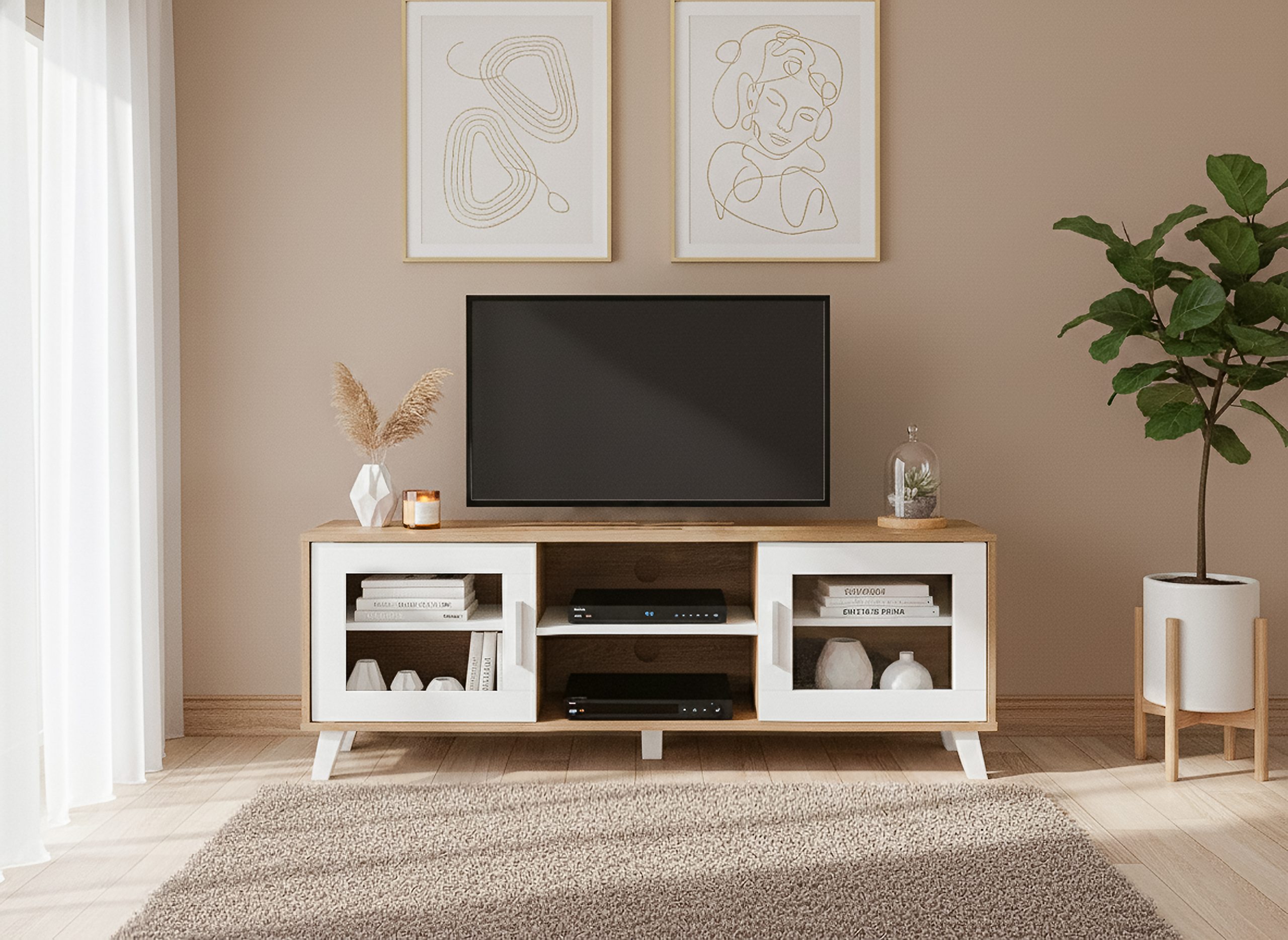 TV4614 (P Oak + White) Full Pic