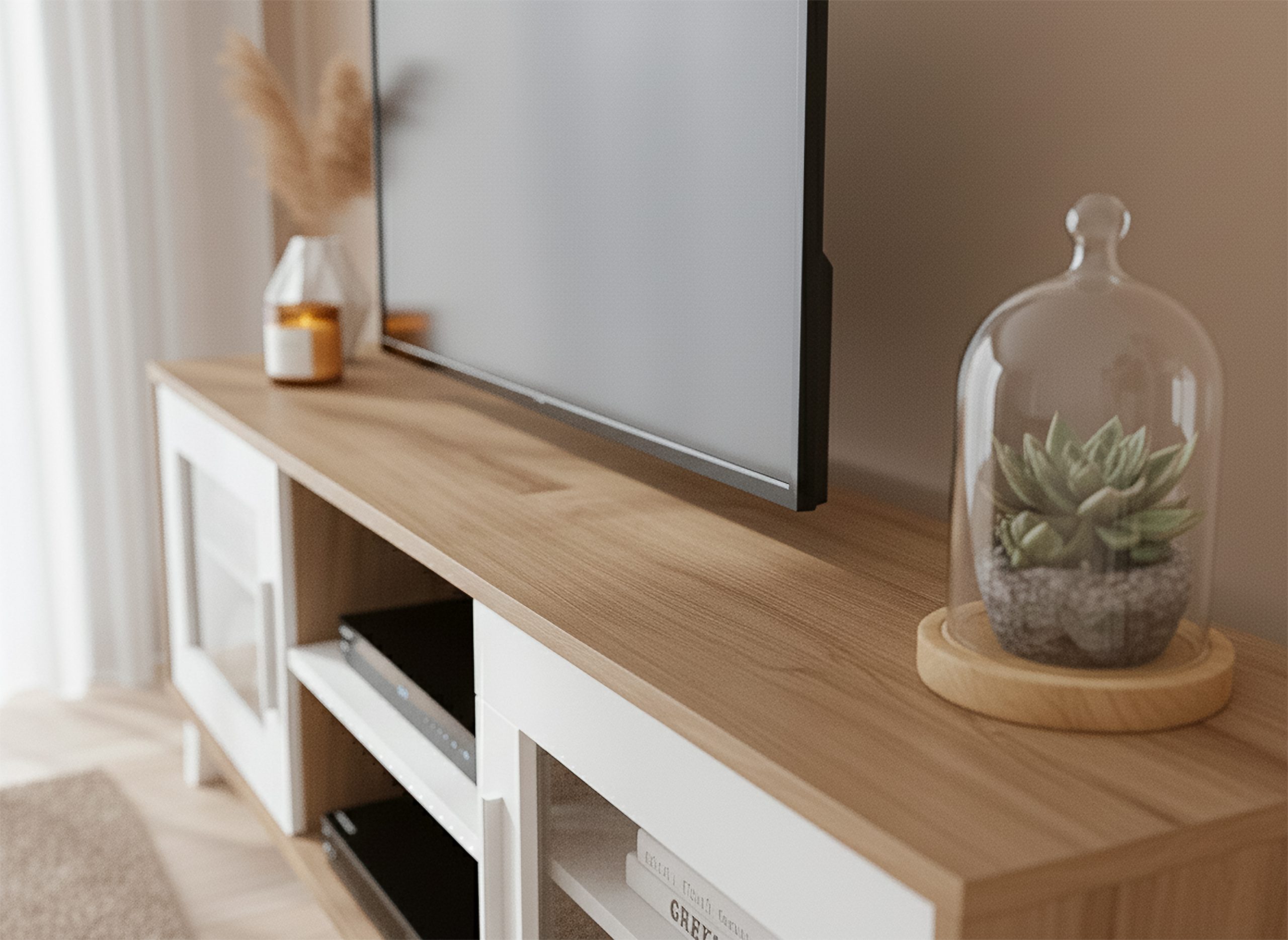 TV4614 (P Oak + White) 桌面