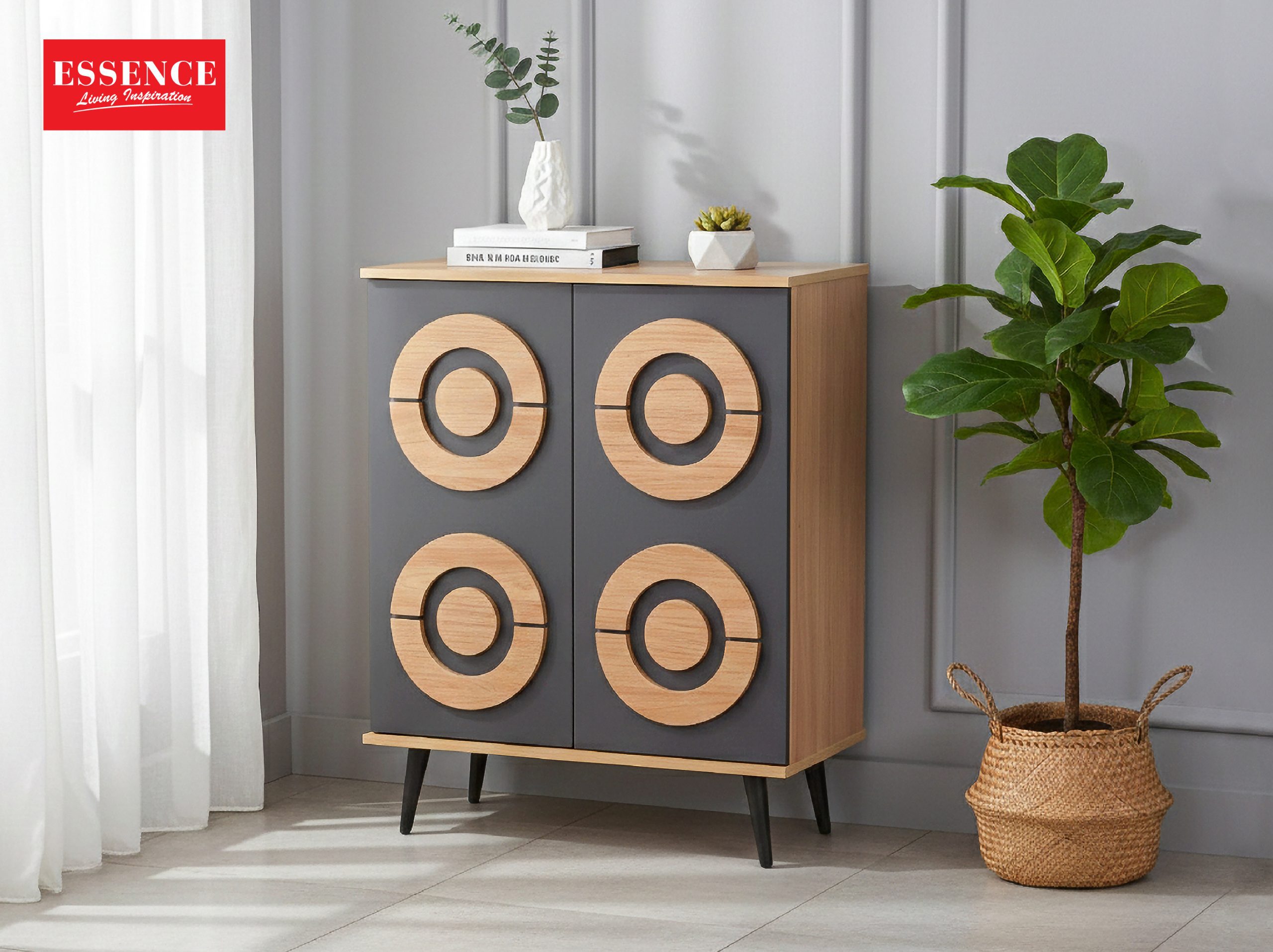 Leon 2 Doors Shoes Cabinet (O+DG)-04
