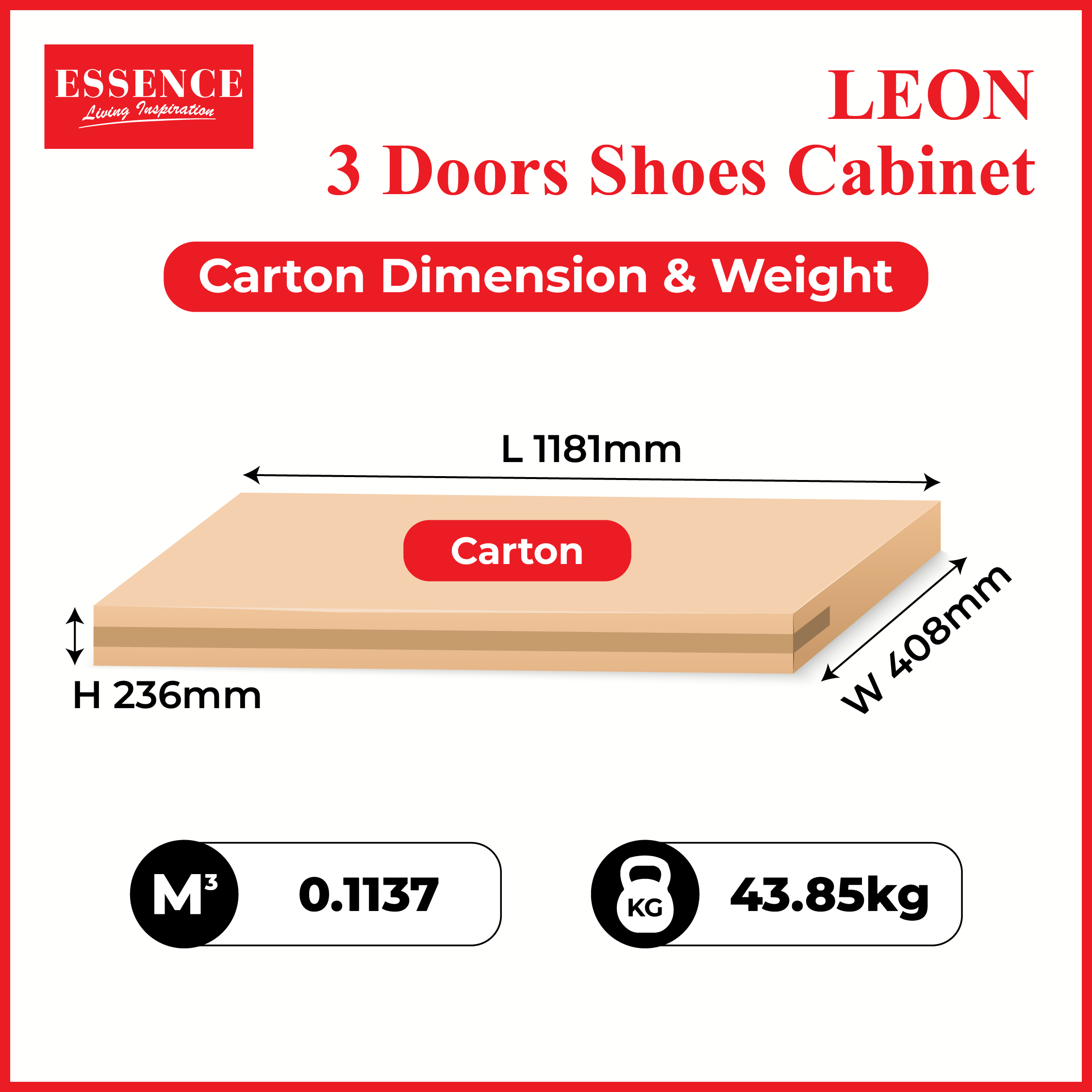 Leon 3 Doors Shoes Cabinet (O+DG)-02