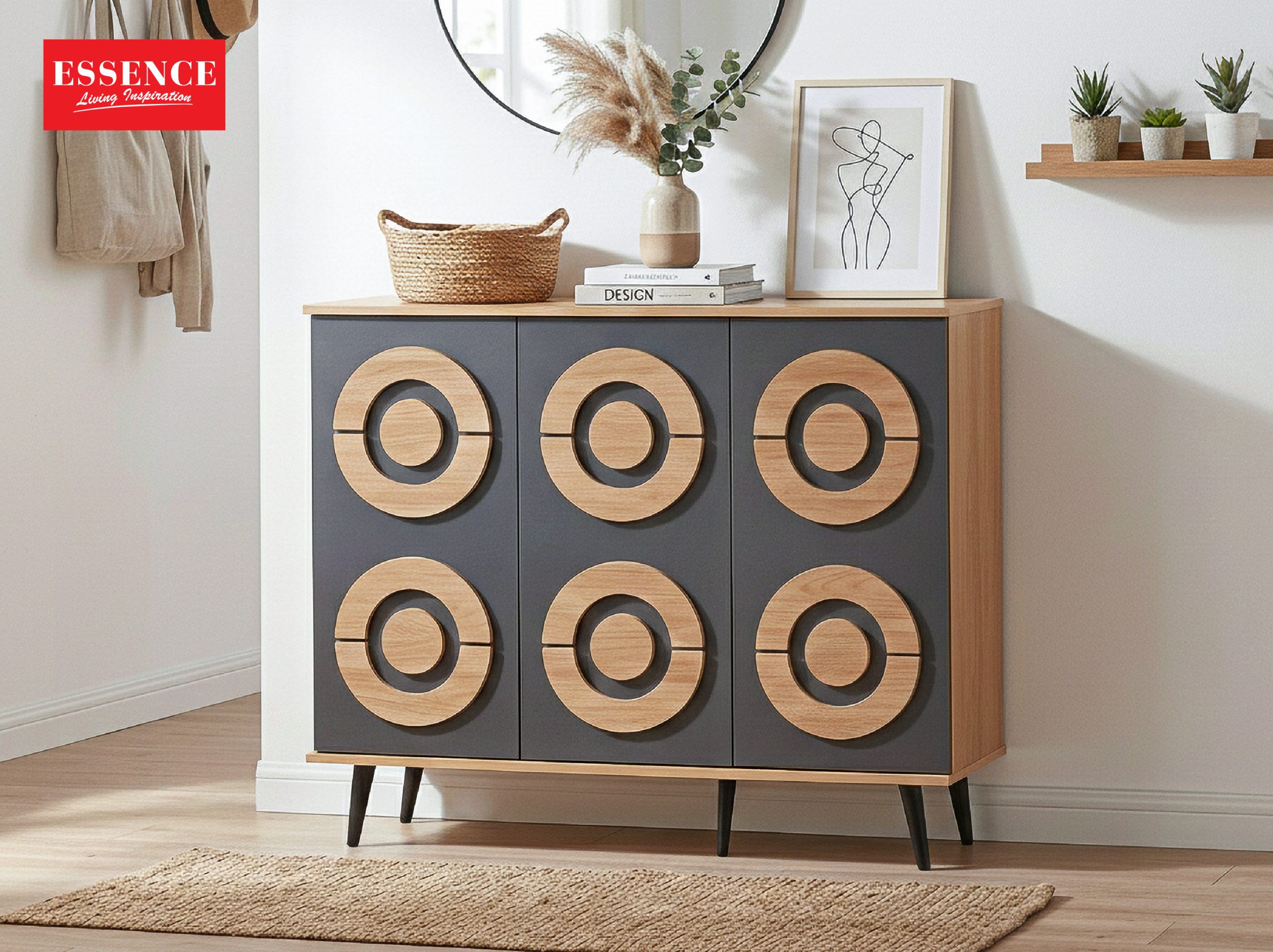 Leon 3 Doors Shoes Cabinet (O+DG)-04